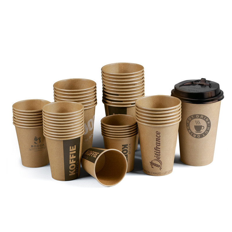 China Biodegrable Disposable Paper Tableware 16oz 22oz Disposable Paper Coffee Cups on sale