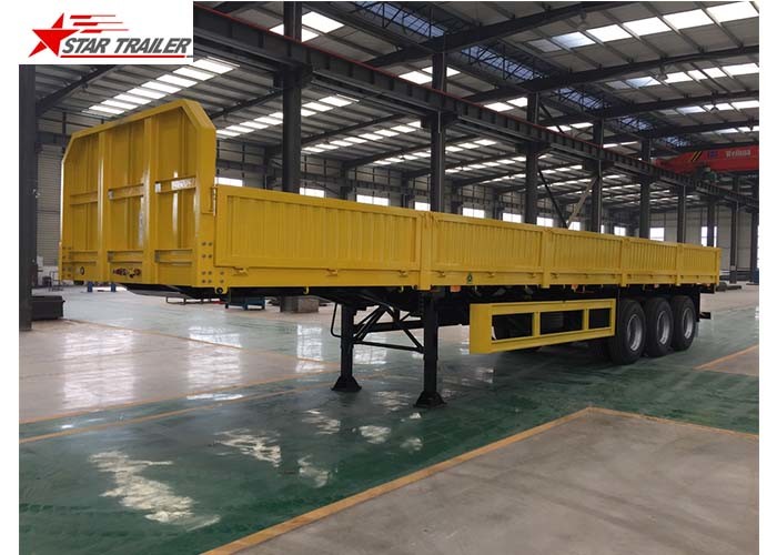 Quality 30-60 Tons Front Load Trailer Drop Side Wall And Checked Steel Floor for sale