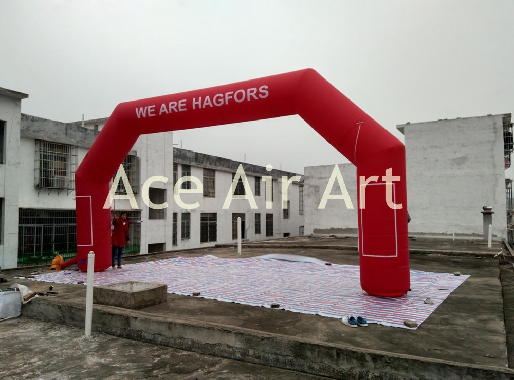  cheap  8mL x4m H classical  red inflatable arch for Sweden come with TEXT and Air blower Manufactures