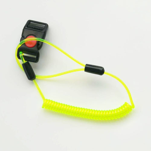 China Green Plastic Spiral Hard Hat 2mm Cord Tether Coil Strap on sale