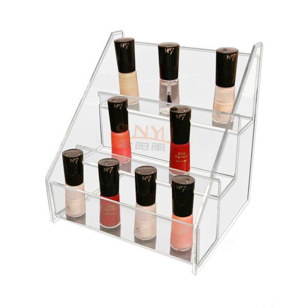  Clear 3 Tier Acrylic Nail Polish Table Rack Display Counter Stand Manufactures