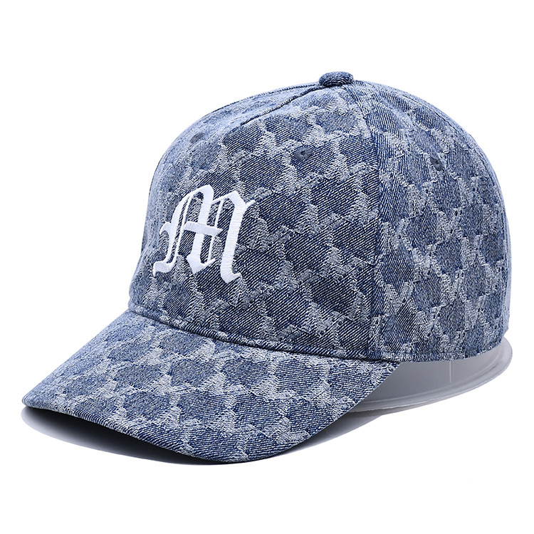  4 Eyelet Washed Cotton Denim Baseball Cap With Embroidered Logo Manufactures