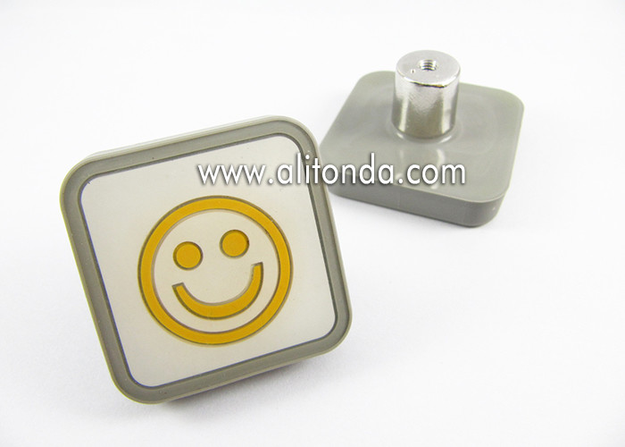 Quality PVC cartoon smiling face sun image square shape room handle children drawer knobs custom for sale