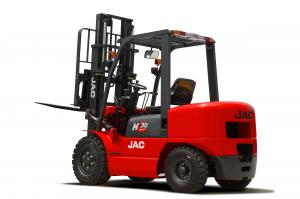  3 Ton JAC Diesel Forklift Truck Lift Height 3M - 6M Isuzu Engine Red Color Manufactures