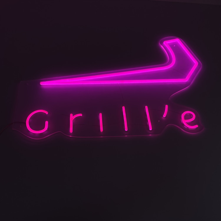  Outdoor Pink Shop Grill Neon Sign Personalize Business Advertising Manufactures