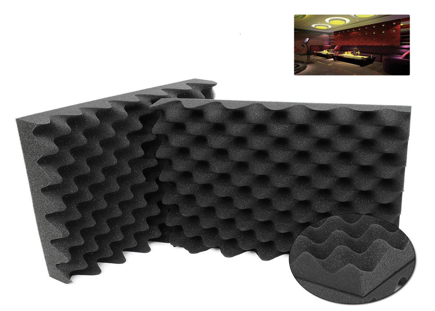  Egg Crate Sound Absorption Acoustic Foam*soundproof sponge 2000(L)x1000(W)x15-90(T)MM Manufactures