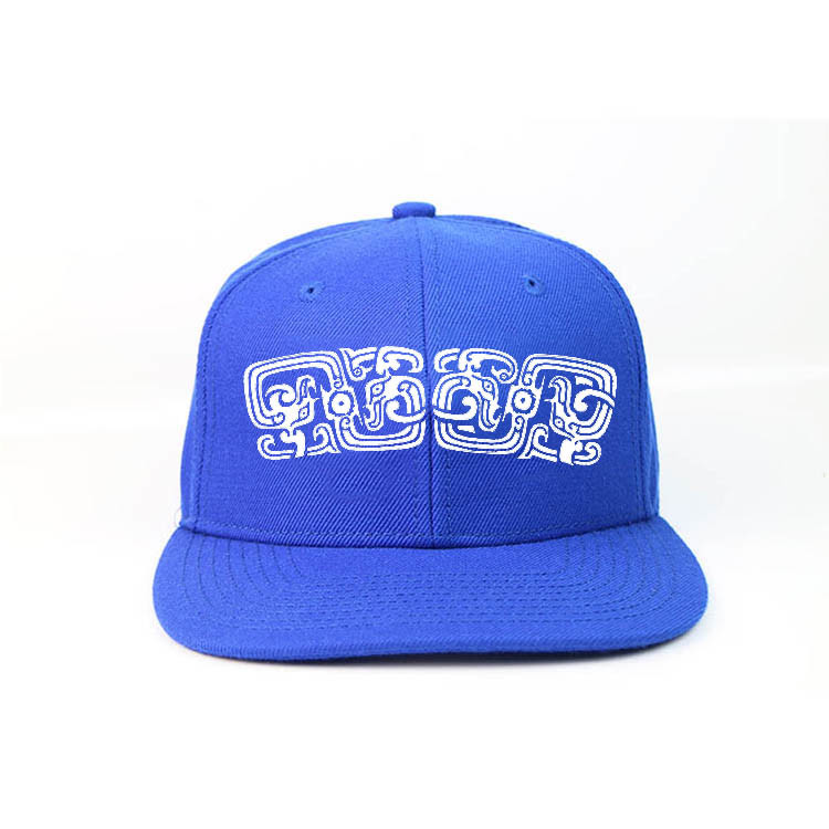  hot sale blue custom printing letters High Crown snapback hats for small MOQ Manufactures
