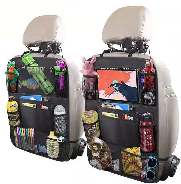 China Customized Car Backseat Organizer With Touch Screen Tablet Holder Car Seat Back Protectors on sale