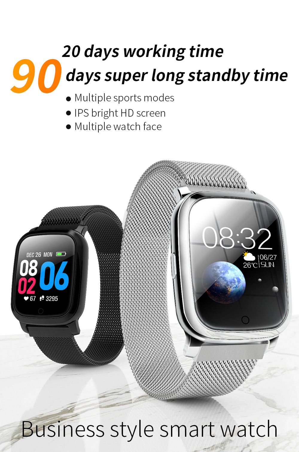  Heart Rate Monitor BLE 5.0 Business Movement Smartwatch Manufactures