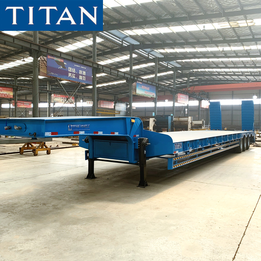 China TITAN 60-100 ton heavy duty equipment lowbed trailer for sale on sale