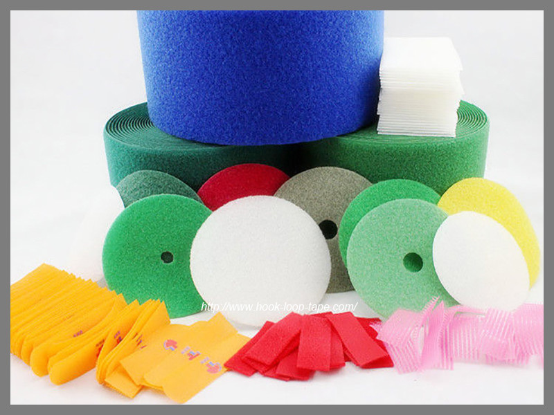 Quality velcro brand stick on tape Coloured polyester Dots Circle hook and loop tape for sewing,Strong Sticky for sale