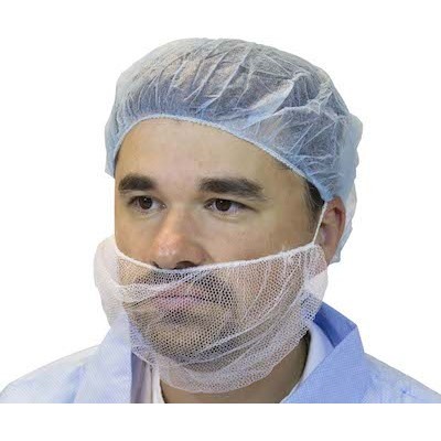 Disposable Nylon Mesh Beard Cover Latex Free  For Food Industry