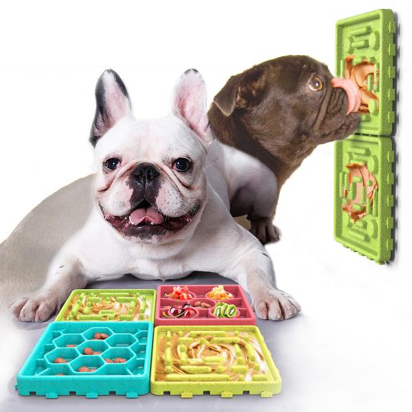 Quality 4 In 1 Silicone Fun Interactive Slow Pet Water And Food Dispenser Dog Food Bowl Lick Mat for sale