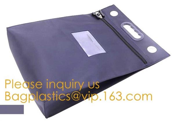 Bank Pack Case Manufacturer Customize Strong Power Waterproof Locking Secured Bank Tool Coin Money Bag With PVC Window