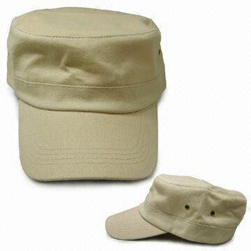  Stylish Army Caps, Made of Cotton Material, with Hook-and-loop Closure on Back Manufactures