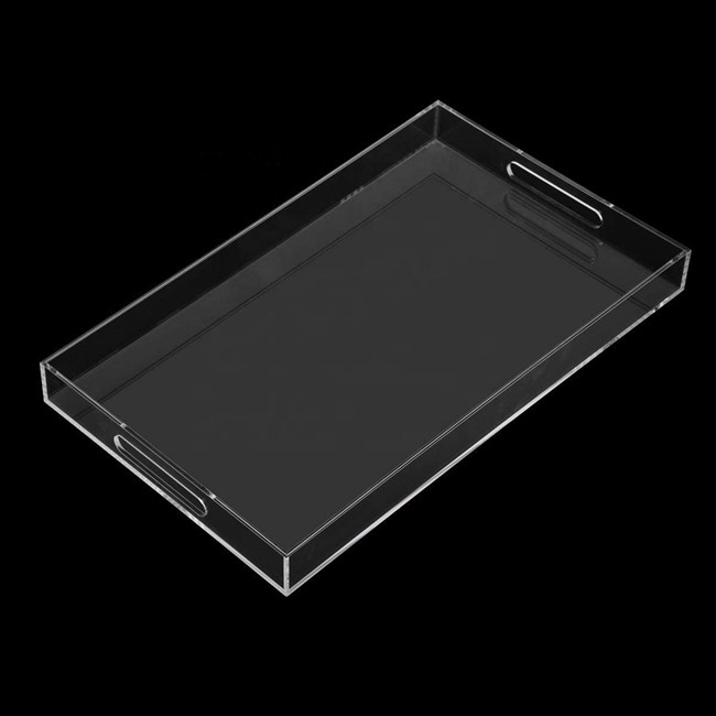  Plexiglass Clear Custom Acrylic Fabrication Acrylic Perspex Tray With Handles Manufactures
