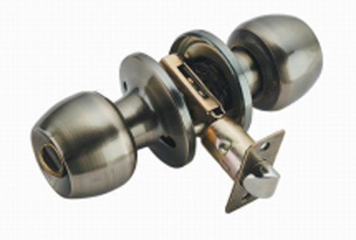 China Brushed Metal Stainless Steel Spherical Knob Door Cylinder Lock For Household Doors on sale