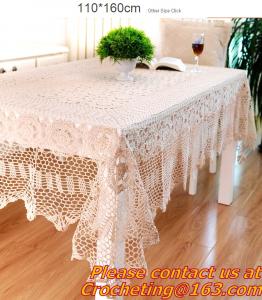 China Handmade Table Cloth Crochet Table Runner Dining Party Tablecloth Lace Tablecloths For Wed on sale