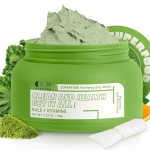 China Superfood Clay Mask for face, Natural VEGAN Detox clay Mask with Vitamin C/E for Blackheads Pore cleansing Kale on sale