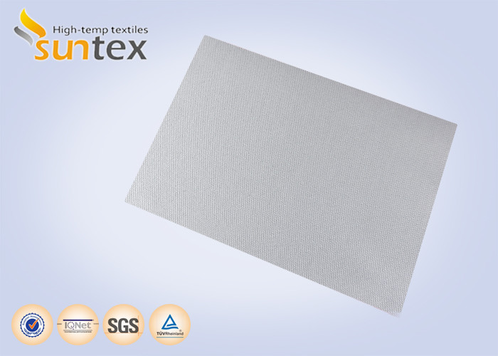  Silver Grey 1 Mm Thick Smoke Curtain Coating Fabric With Silicone Safety Curtain Fabrics Manufactures