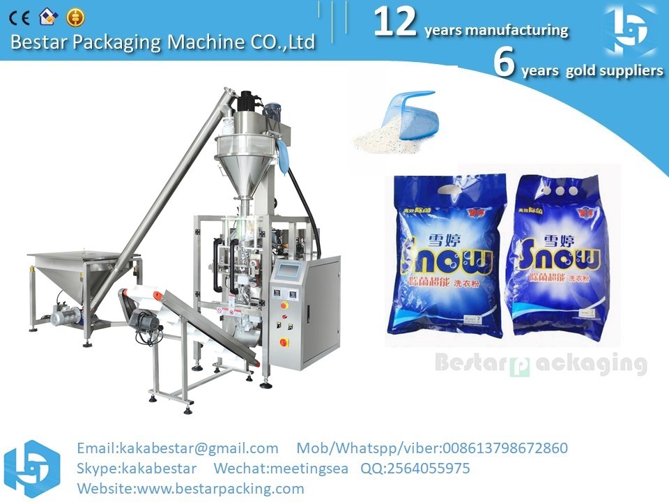 China washing powder weighting packaging machine，automatic detergent powder packing machine from A to Z on sale