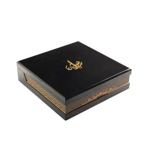 China Birch Wood Custom Wooden Gift Boxes With Black Lacquer OEM ODM on sale