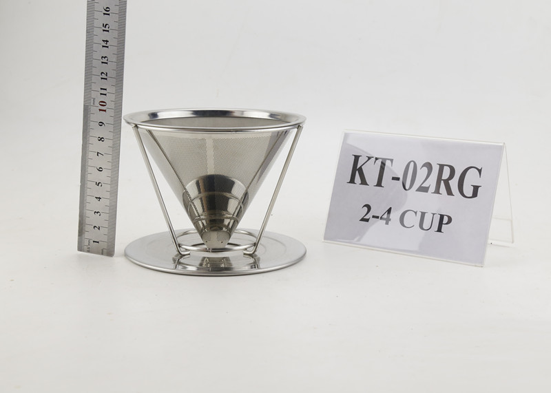  Eco - Friendly Stainless Steel Coffee Dripper Reusable With Separating Stand Manufactures