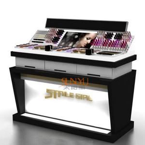  Wooden Acrylic Makeup Display Stand Countertop Cosmetic Organizer With LED Manufactures