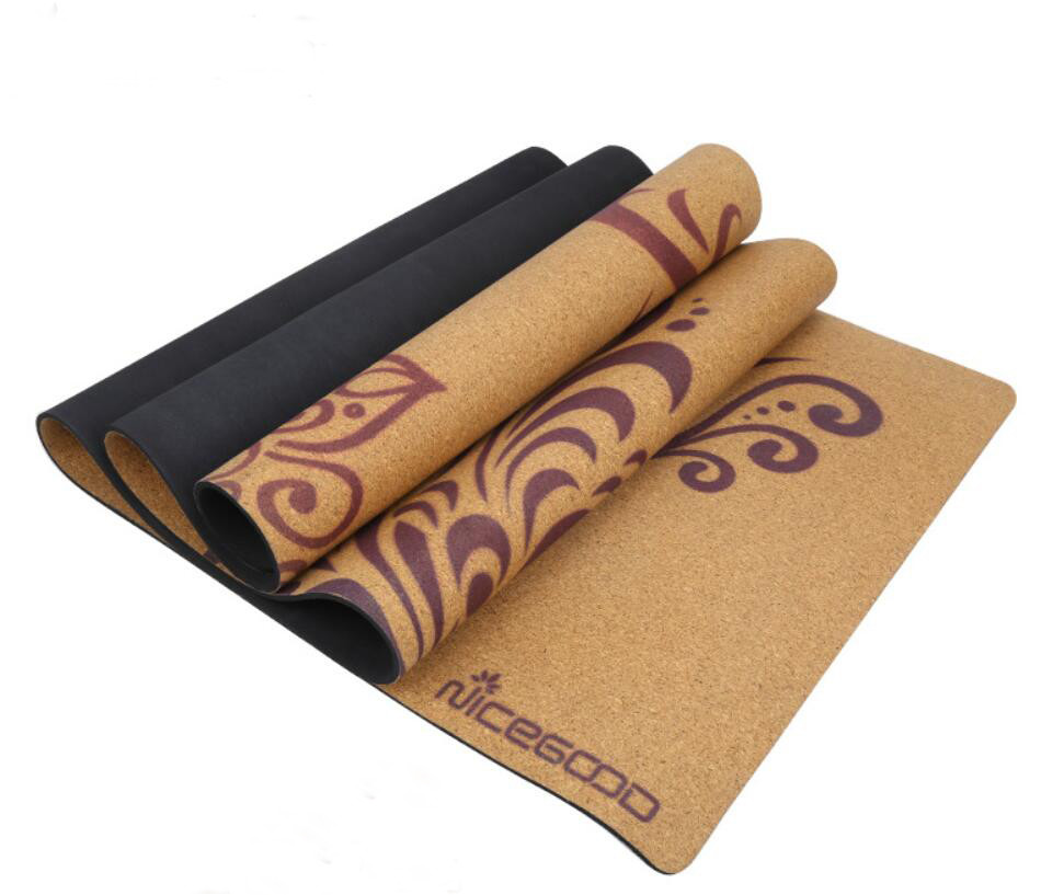 China Durable Non-slip Rubber Cork Yoga Mat For Yoga&Pliate Training on sale