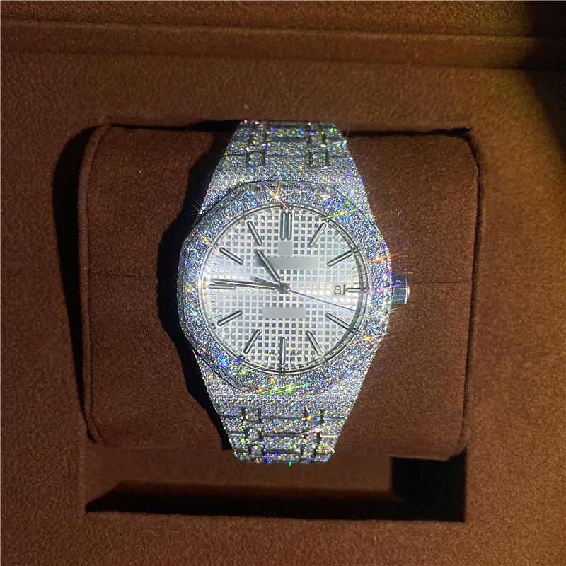  Bust Down Watch Full Iced Out Diamond Watch Moissanite Diamond Wrist Watch Manufactures