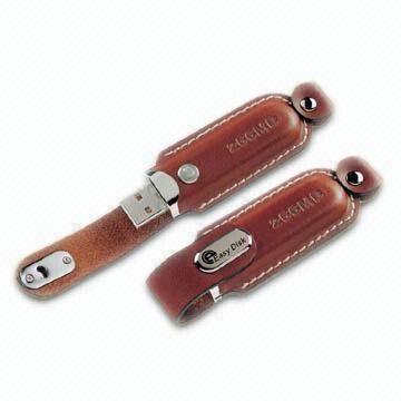  Plug-and-play USB Flash Disk with Leather Housing and Antishock Design Manufactures