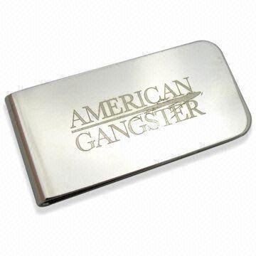  Classical Silver Shine Money Clip with Logo Laser Engraved, Made of Brass Manufactures