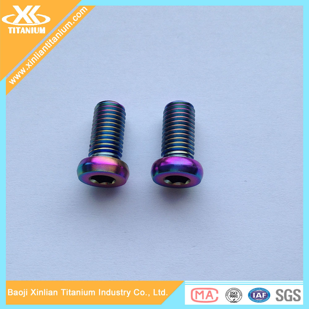 Quality Anodized Colorful Titanium Alloy Hex Socket Pan Head Bolts for sale