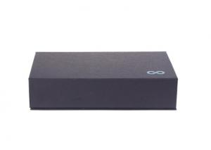 China Embossed Folding Custom Printed Cardboard Boxes With Magnetic Closure Black Color on sale