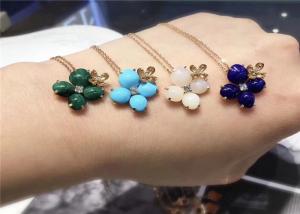  Customized  18K Gold Diamond Pendant Flower Shape For Young Ladies Manufactures