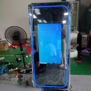 China Portable Magic Mirror Photobooth Touch Screen Selfie Mirror With Lights on sale
