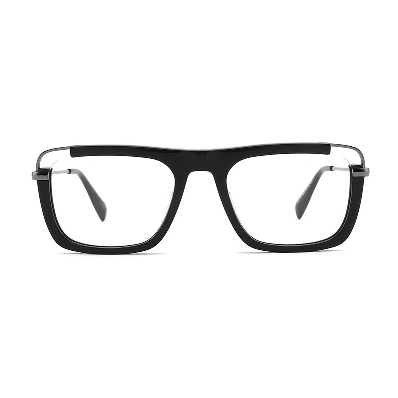  Unisex Square Acetate Metal Glasses Flat Top Big Eyeglass Frames Manufactures