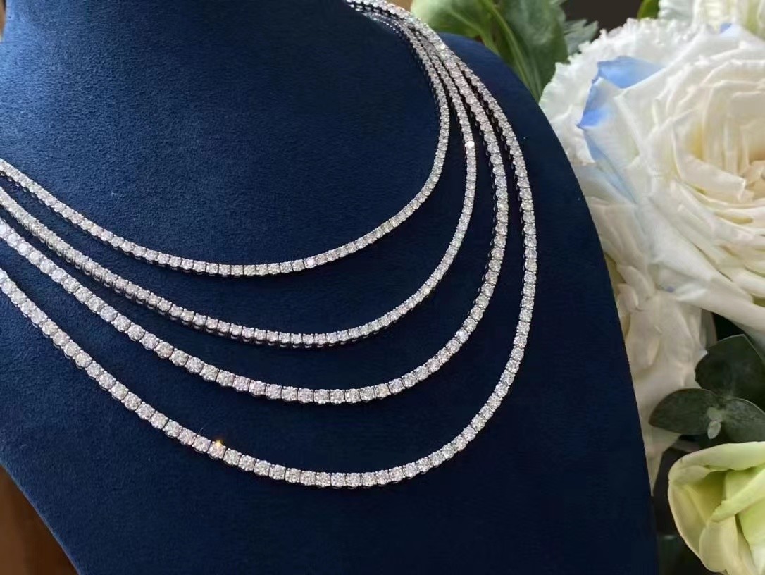  vvs real diamond jewellery fashion jewelry manufacturer china the diamond jewelry factory Diamond Tennis Necklace Manufactures