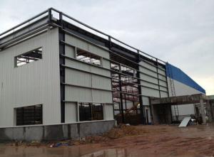 Light Type Steel Structure Warehouse , Customized Prefab Metal Buildings