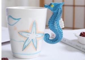  Supermarket 450ml Hippocampus 3D Ceramic Mugs Manufactures