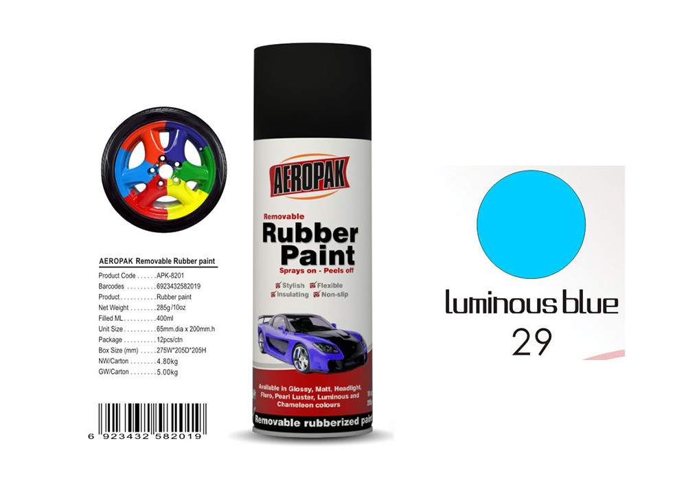  0.4L Peelable Automotive Paint Quick Drying With Luminous Blue Color Manufactures