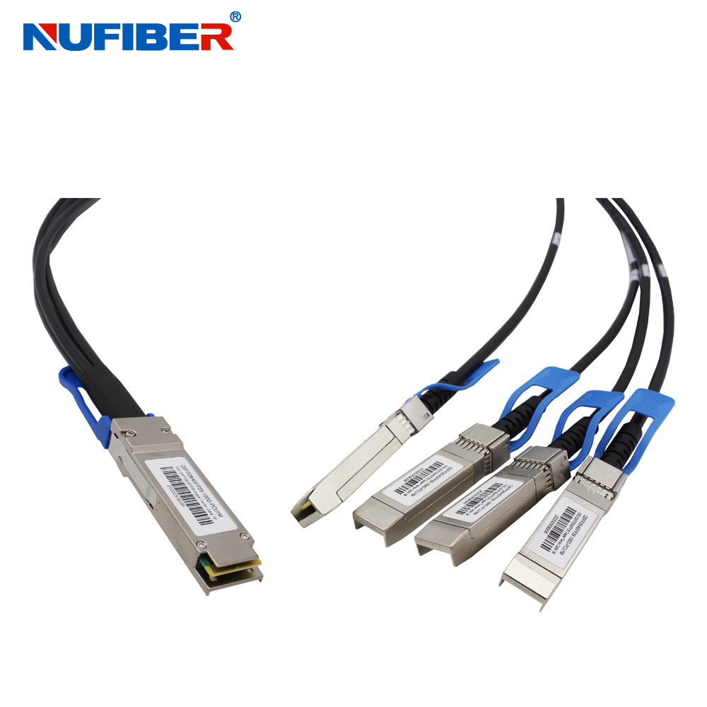  Breakout 100G Qsfp28 To 4xSFP28 Direct Attach Cable With SFP Transceiver Manufactures