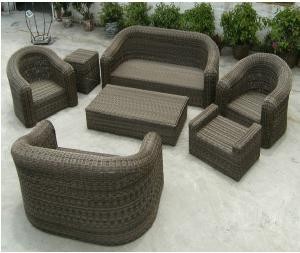 Chinese PE Rattan Table Set Plastic Rattan Furniture for Eco Garden Products with PE Ratta