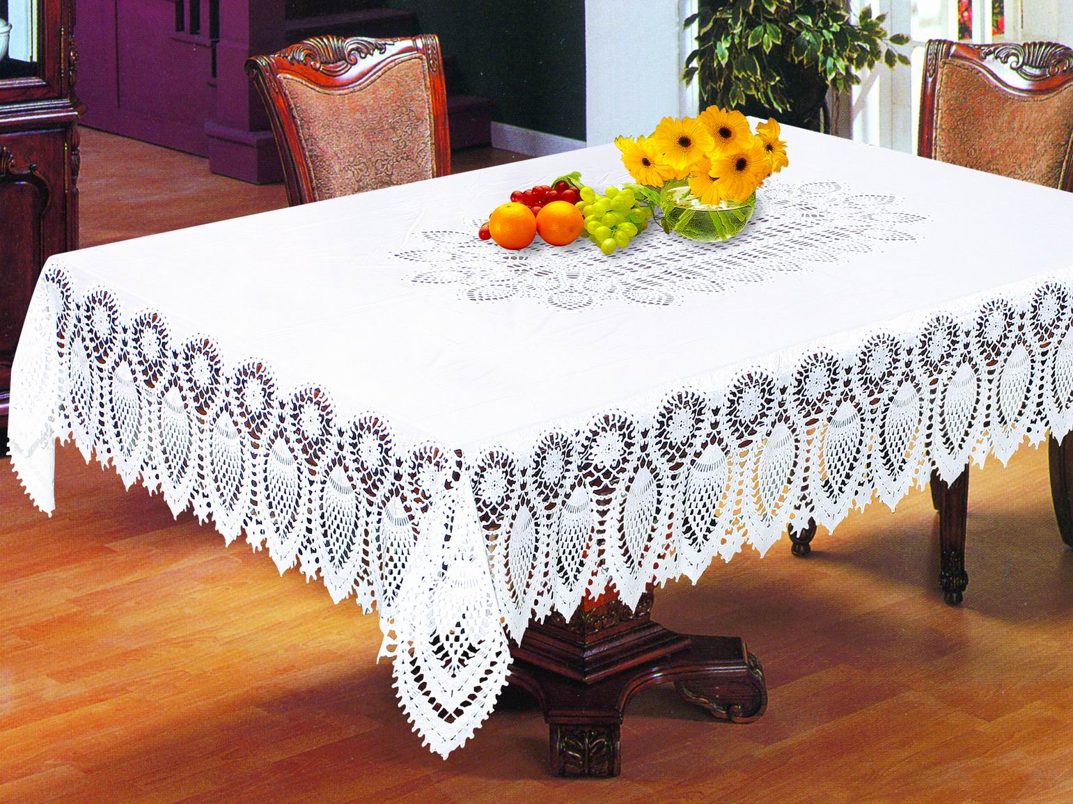 China crocheted pvc table cloth on sale