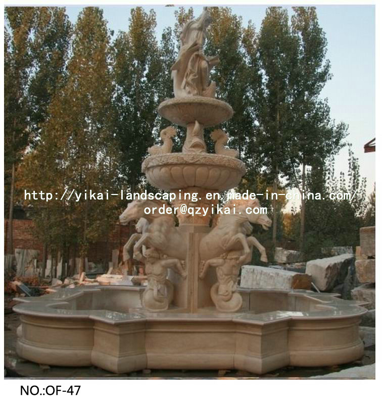 China Hand Carved Stone Fountain, Outdoor Garden Water Fountain (YKOF-47) on sale