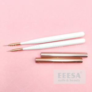  3mm 5mm Length Rose Gold Ferrule Lid White Wood Fine Nail Art Gel Liner Brush Manufactures