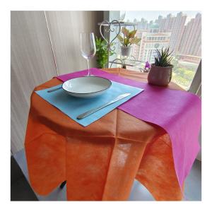 China 1.2mx50m PP Party Table Cloth Fabric Plain Non Woven Table Cover on sale