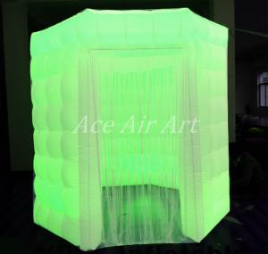  white oxford octagon inflatable photobooth with 1 door enclosure with led lights offered made in China Manufactures