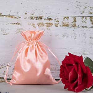 Coral Pink Satin Bags