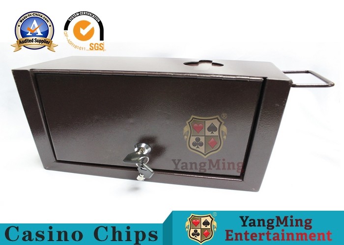 China Large Cash Slot Casino Accessories Metal Cash Money Box With Locks / Lockable Money Tin on sale